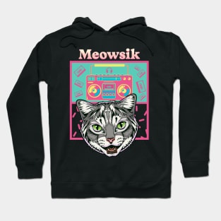 Retro Meowsik-Cat and Music lovers- Hoodie